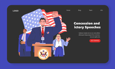 Election Race. Flat Vector Illustration