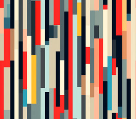Obraz premium Seamless black, yellow and red vertical lines for modern design.