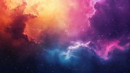 Obraz premium Colorful nebula clouds and cosmic dust expanding in outer space, representing the universe's origin after the Big Bang