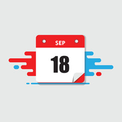 calender icon, 18 september icon with white background