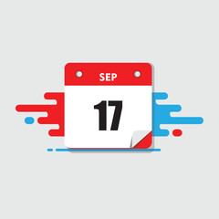 Obraz premium calender icon, 17 september icon with white background