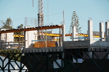 construction site with crane