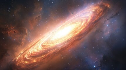 Obraz premium Swirling gases and dust clouds expanding outward in the cosmos, representing the universe's explosive birth