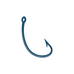 Vector Fishing Hook Logo Silhouette Icon