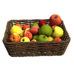 basket of apples isolated background