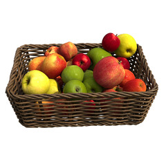 basket of apples isolated background