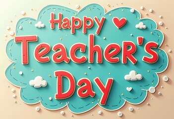 Vector illustration of a stylish text for Happy Teacher's Day.
