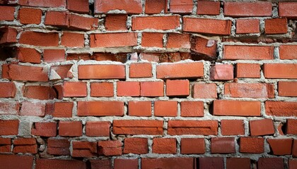 Obraz premium Broken red brick wall removed