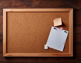 Corkboard with an empty space for unutilized notes or correspondences