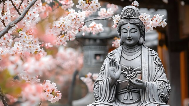 6. A radiant Shinto kami appearing amidst cherry blossoms