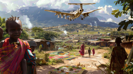 A healthcare initiative in developing countries where kids fly on enchanted carpets, delivering medical supplies and care to remote and hard-to-reach areas