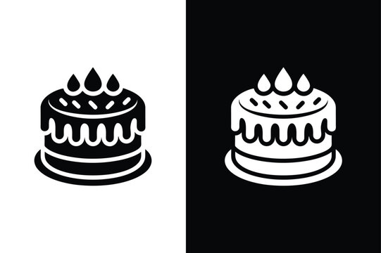 Cack vector design silhouette logo icon on white background.