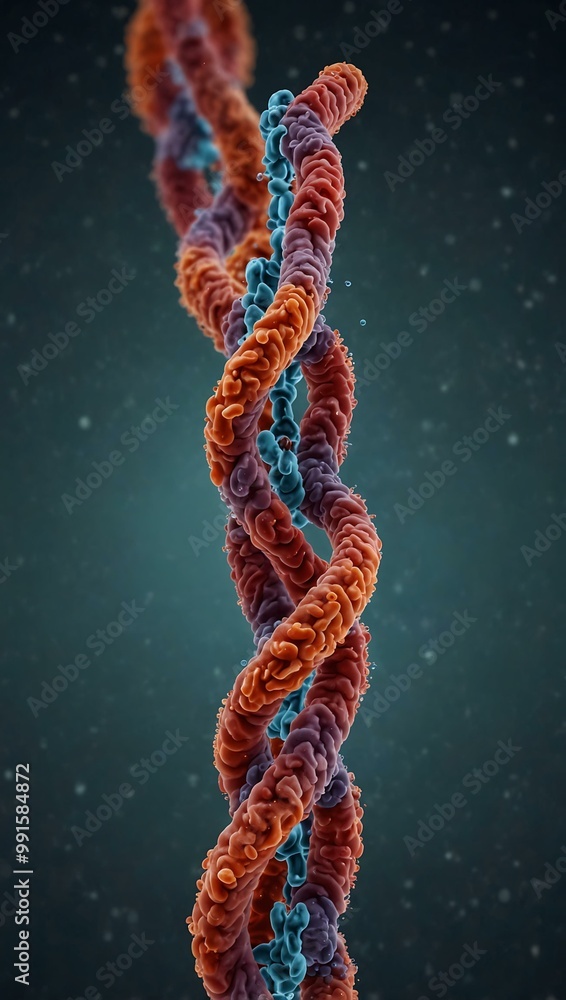 Poster chromosome structure with telomeres at each end.