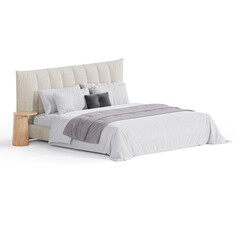 Modern Elegance: Bed for Stylish Bedroom transparent png bedroom furniture architectural visualization interior shadow 3d contemporary