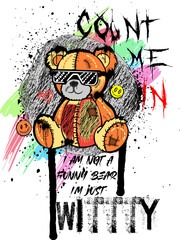 Graffiti bear. graffiti art, Spray paint graffiti bear vector
