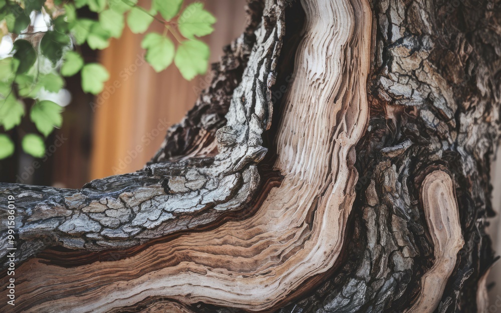 Poster tree bark texture. closeup of tree bark with intricate patterns and textures, showing the beauty of 