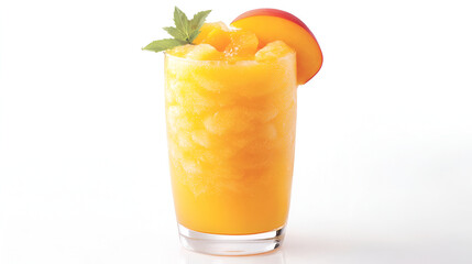 Orange Slushie drink on white background