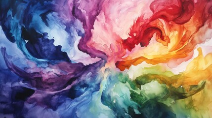 Fototapeta premium Abstract watercolors paint paper. Generative AI