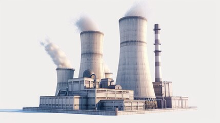 A factory with visible smoke emissions from its stacks, representing industrial activity