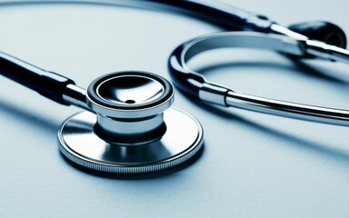 Medical stethoscope. Close-up shot of a medical stethoscope, representing healthcare, medical professionals, and patient care.