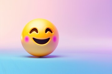 A bright yellow ball with a cheerful smiling face, suitable for illustrations and design projects