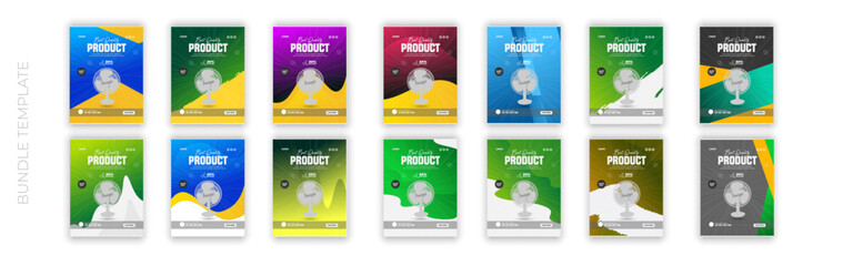 Electric product Fan and flyer sale banner bundle design template