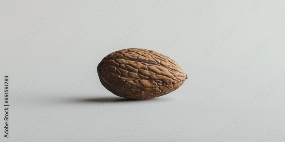 Poster Close-up of a walnut shell on a white background