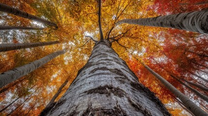 Beech trees autumn forest gold. Generative AI