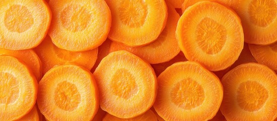 Closeup of Freshly Sliced Carrots