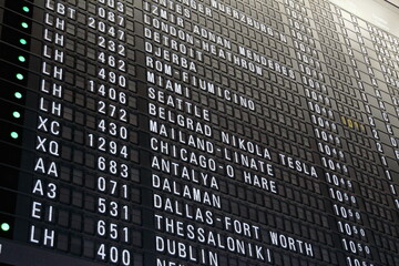 Flughafen Anzeigetafel Abflug Ankunft