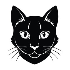 Cat head silhouette vector design white background 2.eps