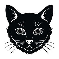 Cat head silhouette vector design white background 4.eps