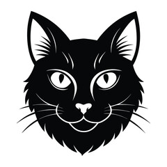 Cat head silhouette vector design white background 3.eps