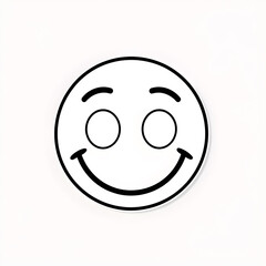 Fototapeta premium Line sticker vector-style image of smiley face emoji no background, 