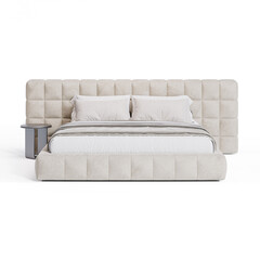 Modern Elegance: Bed for Stylish Bedroom transparent png bedroom furniture architectural visualization interior shadow 3d contemporary