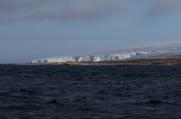 The coast and ice of Kvitoya Island, Svalbard