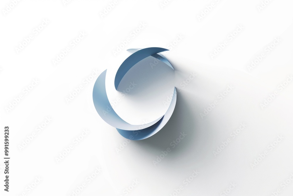 Poster a close-up of a white and blue circular object on a white background
