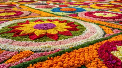 Colorful flower petal carpets created during religious celebrations , Infiorata, Italy, Tradition, Art, Floral, Design