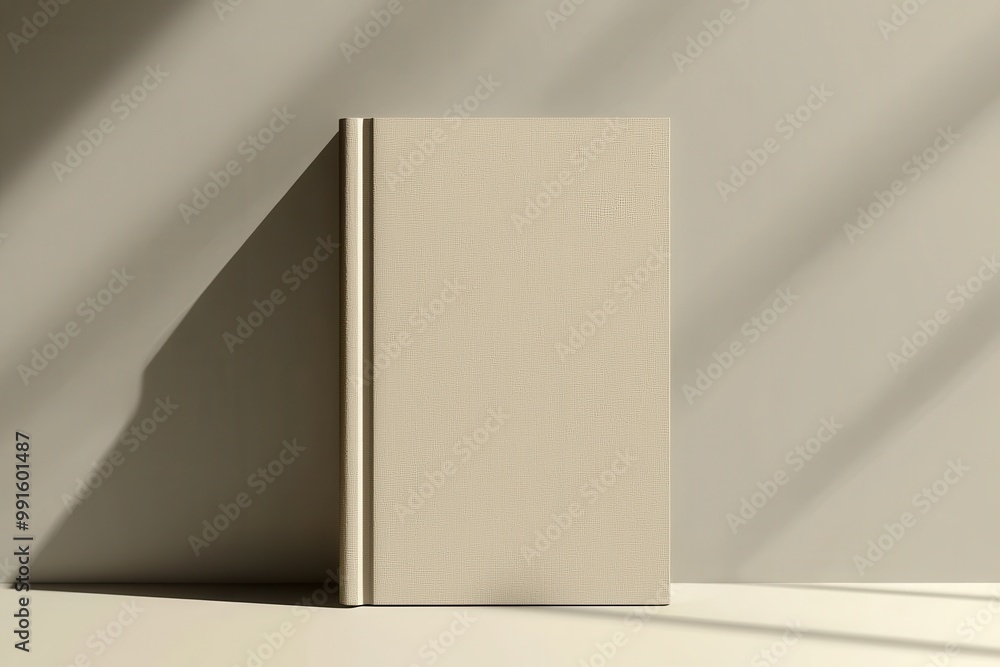 Wall mural minimalist book cover design template with a soft color palette and elegant shadows creating a sophi