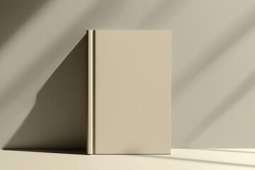 Minimalist book cover design template with a soft color palette and elegant shadows creating a sophisticated aesthetic