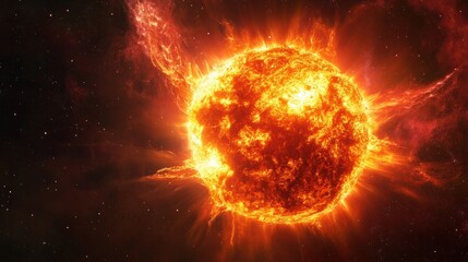 Obraz premium Red supergiant star nearing the end of its life, glowing brightly as it expands outward into space