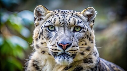 Fototapeta premium Close-up image of a mesmerizing snow leopard , wildlife, predator, endangered species, feline, fur