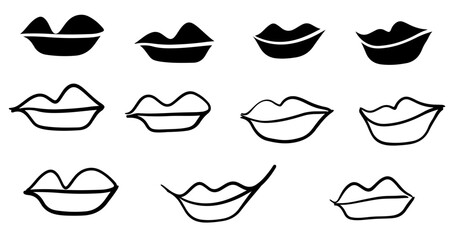 lips vector silhouette
