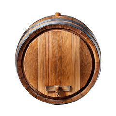 Fototapeta premium Wooden barrel on black background