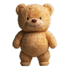 Obraz premium A soft, fluffy teddy bear with a cute, round face and small ears, exuding warmth and charm. Its plush texture invites cuddling and companionship