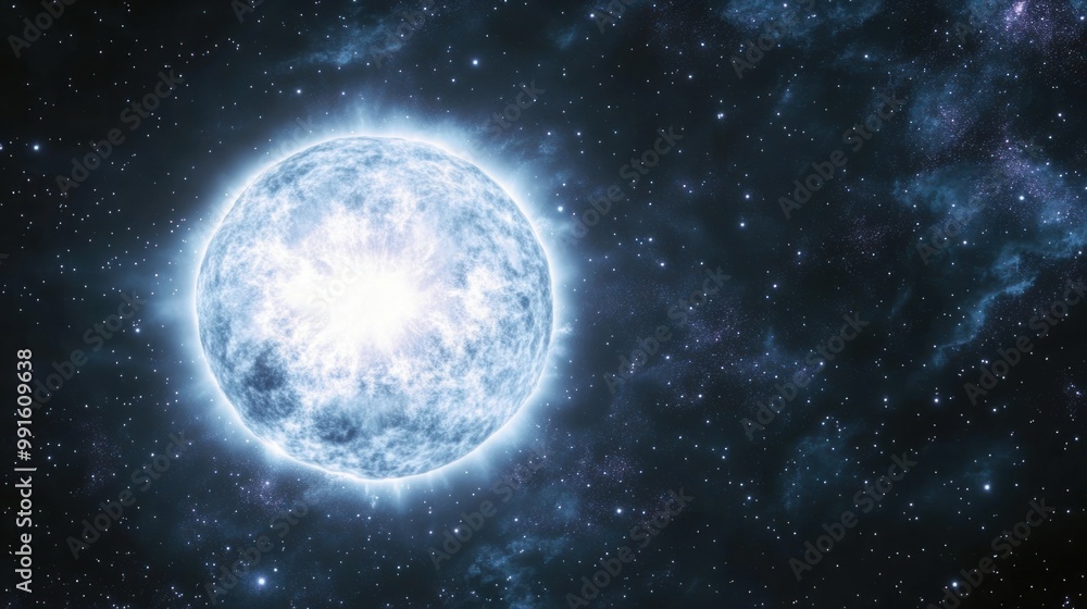 Canvas Prints white dwarf star cooling down in the aftermath of a supernova, glowing faintly in the darkness of sp