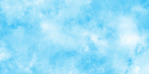 Creative vintage light sky blue background with various clouds and fogg, shiny and clear painted light blue clouds watercolor background, Abstract beautiful light blue cloudy sky clouds with stains.