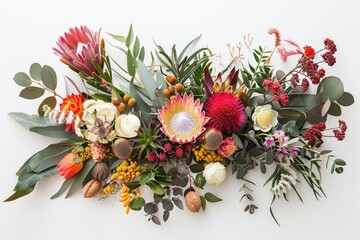 Obraz premium A bouquet of flowers sitting on a table, ideal for decoration or gift