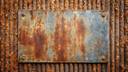 Rusted galvanized iron plate with weathered texture background for industrial design projects