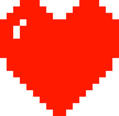 Obraz premium Pixelated red heart. Element for social media, posters, etc.